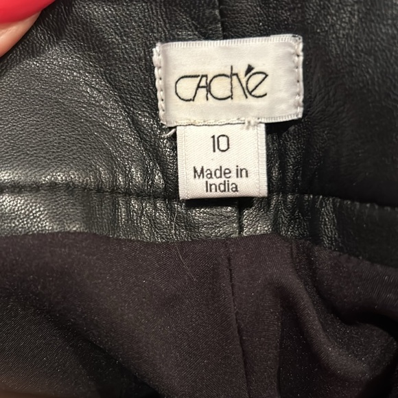 Cache Genuine Leather Pants Black NWOT - Picture 5 of 7